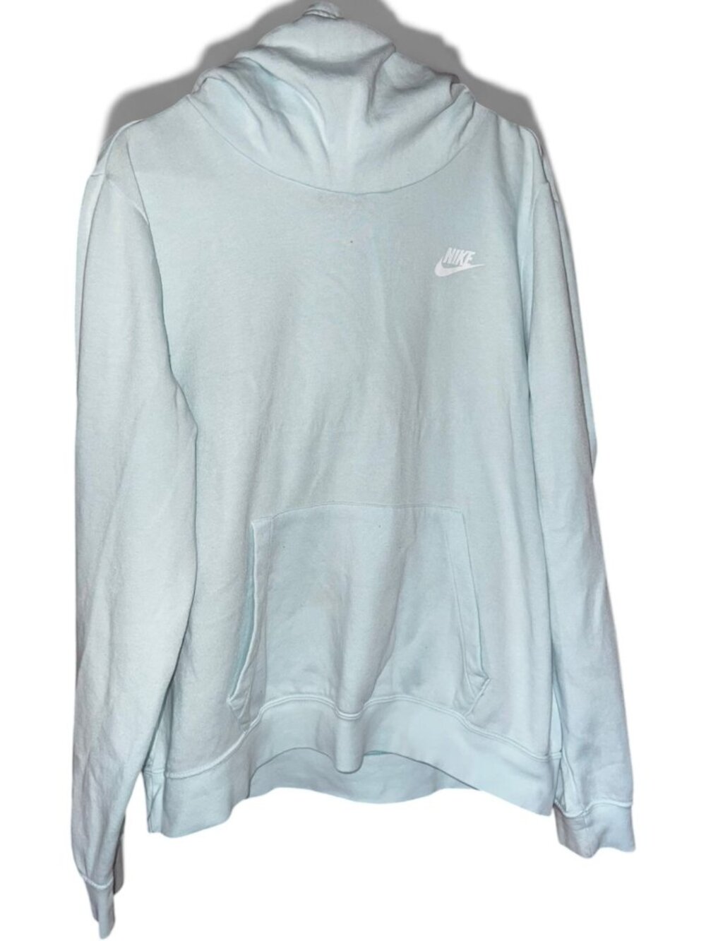 Nike Sportswear Club Fleece Light Blue Hoodie Embroidered Swoosh Size M
